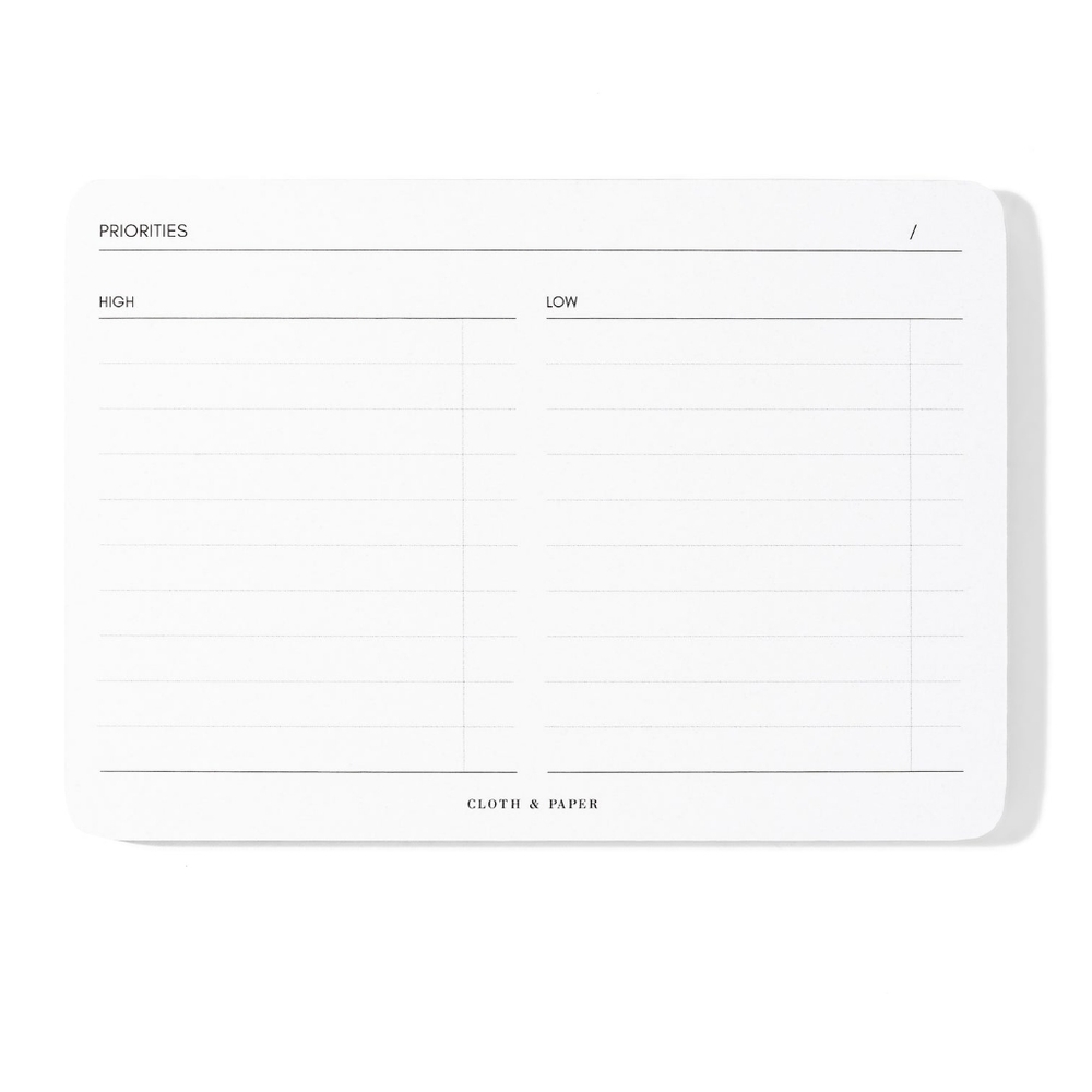 Cloth and Paper- PRIORITIES NOTEPAD NEW 10